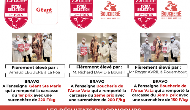 Résultats du 3ème Concours Boucherie OCEF – Fête du boeuf 2025